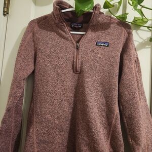 Patagonia Women's Maroon Quarter-Zip Sweater